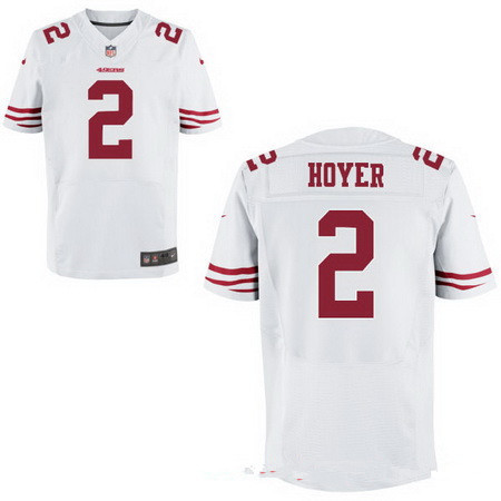 Nike 49ers 2 Brian Hoyer White Elite Jersey - Click Image to Close