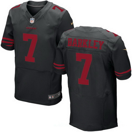 Nike 49ers 7 Matt Barkley Black Elite Jersey