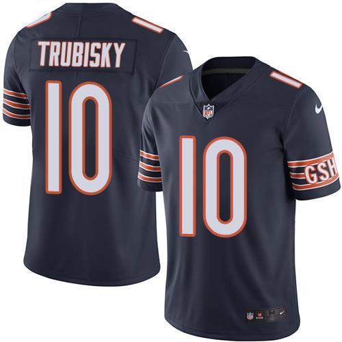 Nike Bears 10 Mitchell Trubisky Navy Color Rush Limited Jersey