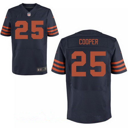 Nike Bears 25 Marcus Cooper Navy Orange Number Elite Jersey