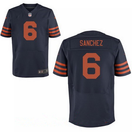 Nike Bears 6 Mark Sanchez Navy Orange Number Elite Jersey