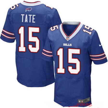 Nike Bills 15 Brandon Tate Blue Elite Jersey