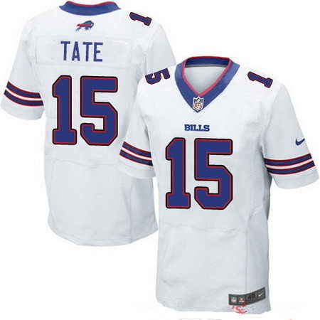 Nike Bills 15 Brandon Tate White Elite Jersey