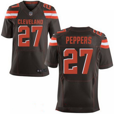 Nike Browns 27 Jabrill Peppers Brown Elite Jersey