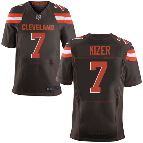 Nike Browns 7 DeShone Kizer Brown Elite Jersey - Click Image to Close