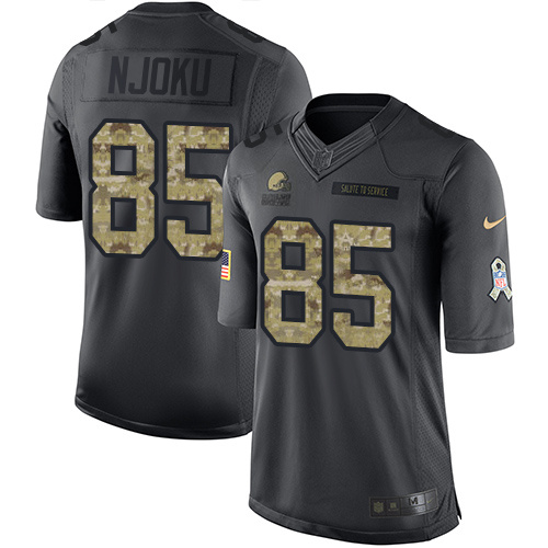 Nike Browns 85 David Njoku Anthracite Salute to Service Limited Jersey