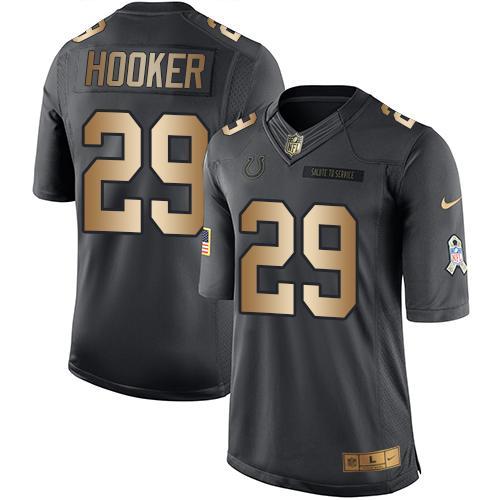 Nike Colts 29 Malik Hooker Anthracite Gold Salute to Service Limited Jersey
