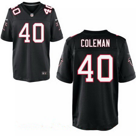Nike Falcons 40 Derrick Coleman Black Elite Jersey