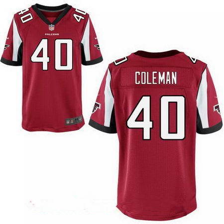 Nike Falcons 40 Derrick Coleman Red Elite Jersey - Click Image to Close