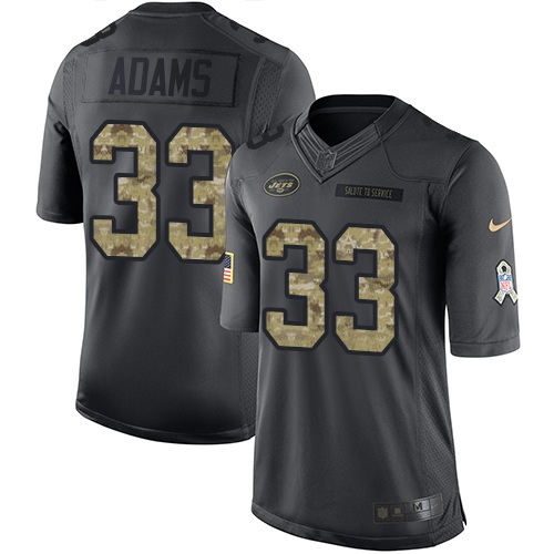 Nike Jets 33 Jamal Adams Anthracite Salute to Service Limited Jersey