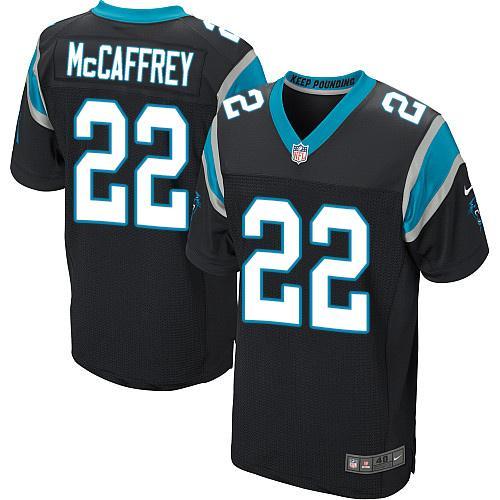 Nike Panthers 22 Christian McCaffrey Black Elite Jersey