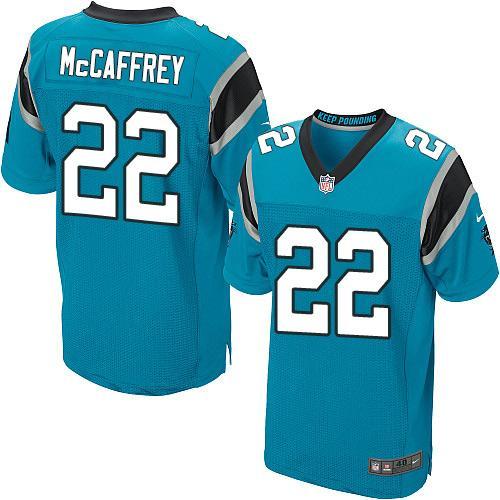 Nike Panthers 22 Christian McCaffrey Blue Elite Jersey