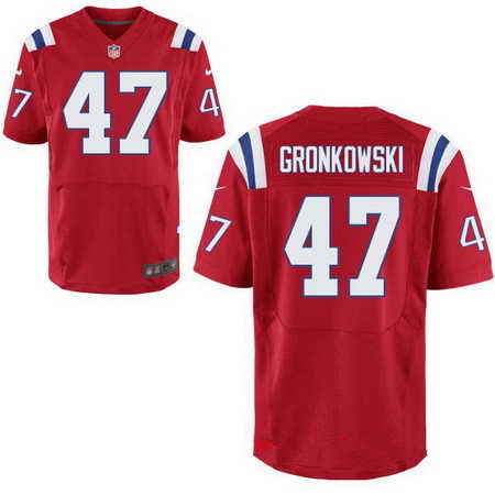 Nike Patriots 47 Glenn Gronkowski Red Elite Jersey
