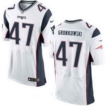 Nike Patriots 47 Glenn Gronkowski White Elite Jersey