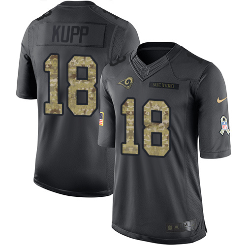 Nike Rams 18 Cooper Kupp Anthracite Salute to Service Limited Jersey