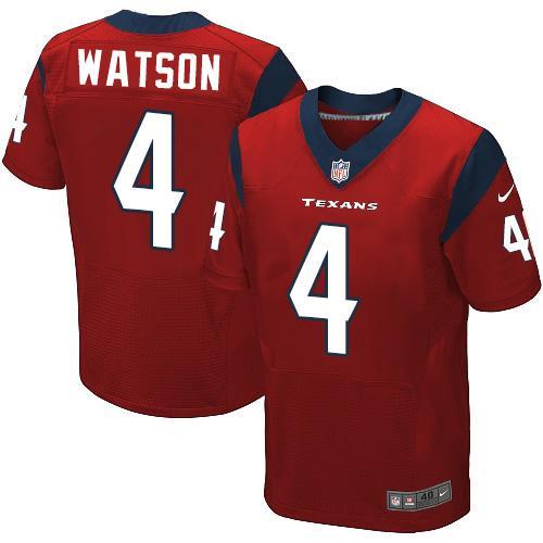 Nike Texans 4 Deshaun Watson Red Elite Jersey