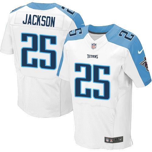 Nike Titans 25 Adoree' Jackson White Elite Jersey - Click Image to Close