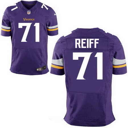 Nike Vikings 71 Riley Reiff Purple Elite Jersey