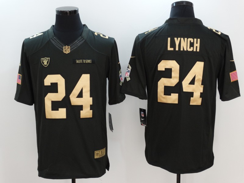 Nike Seahawks 24 Marshawn Lynch Anthracite Gold Salute to Service Limited Jersey