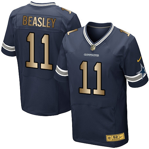 Nike Cowboys 11 Cole Beasley Navy Gold Elite Jersey