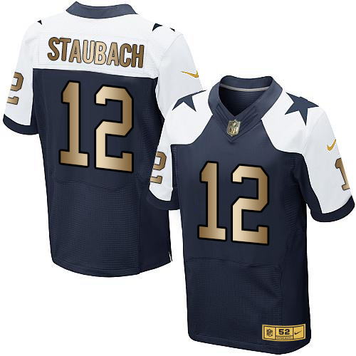 Nike Cowboys 12 Roger Staubach Navy Thanksgiving Gold Elite Jersey Nike Cowboys 12 Roger Staubach Navy Thanksgiving Gold Elite Jersey