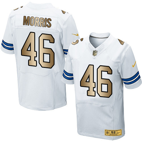 Nike Cowboys 46 Alfred Morris White Gold Elite Jersey