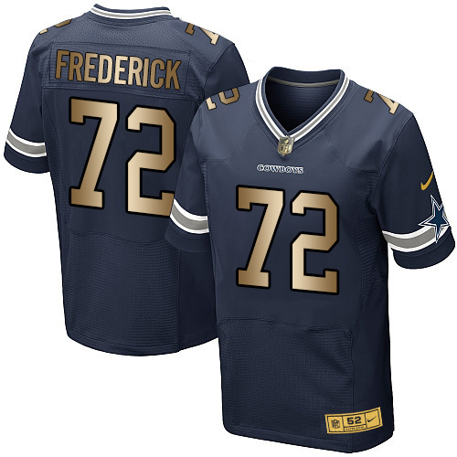 Nike Cowboys 72 Travis Frederick Navy Gold Elite Jersey