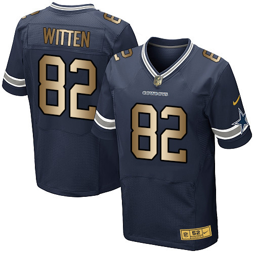 Nike Cowboys 82 Jason Witten Navy Gold Elite Jersey - Click Image to Close