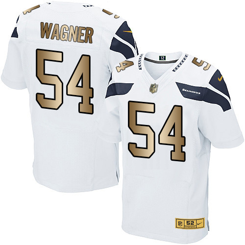 Nike Seahawks 54 Bobby Wagner White Gold Elite Jersey - Click Image to Close