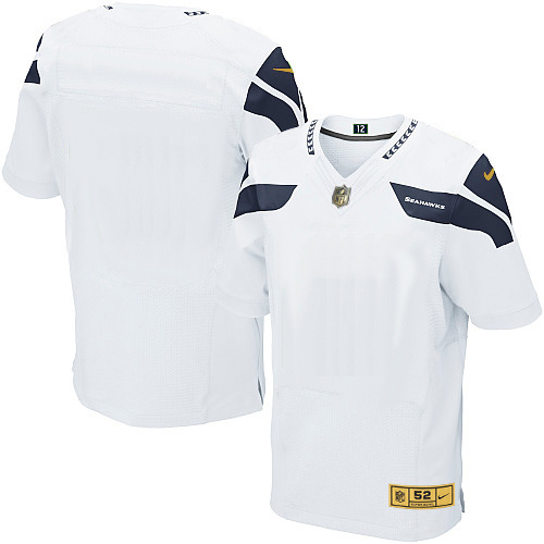 Nike Seahawks Blank White Gold Elite Jersey