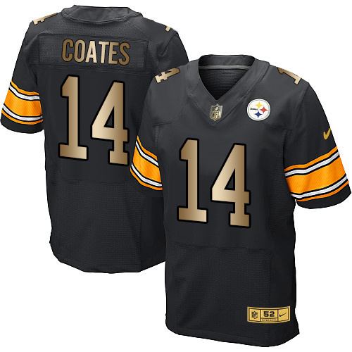 Nike Steelers 14 Sammie Coates Black Gold Elite Jersey
