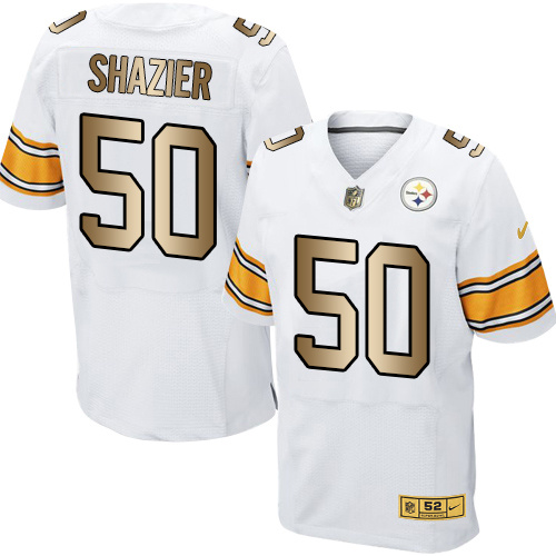 Nike Steelers 50 Ryan Shazier White Gold Elite Jersey
