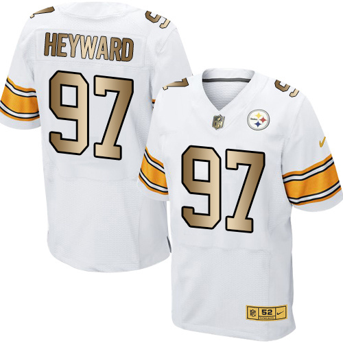 Nike Steelers 97 Cameron Heyward White Gold Elite Jersey