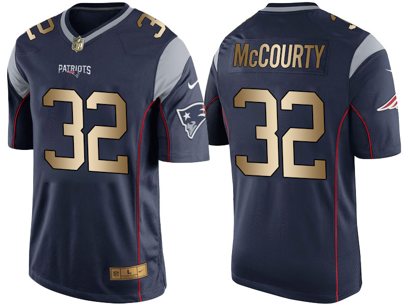 Nike Patriots 32 Devin McCourty Navy Gold Game Jersey