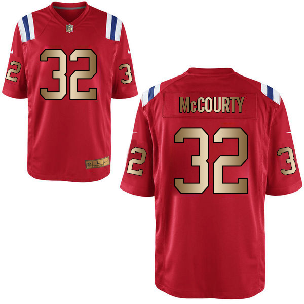 Nike Patriots 32 Devin McCourty Red Gold Game Jersey