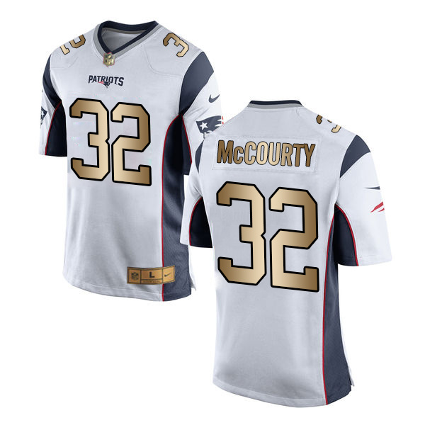 Nike Patriots 32 Devin McCourty White Gold Game Jersey