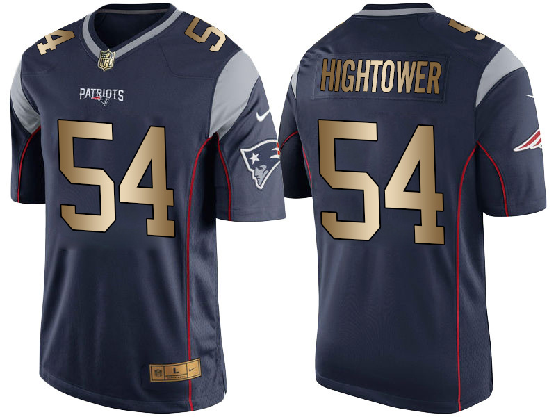 Nike Patriots 54 Dont'a Hightower Navy Gold Game Jersey