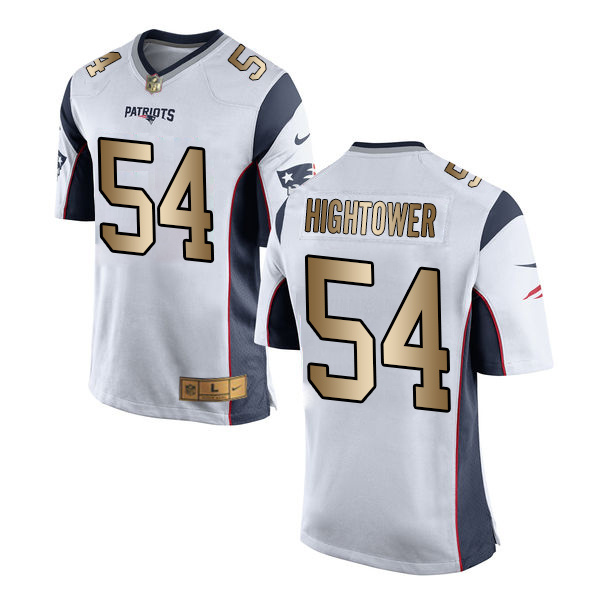 Nike Patriots 54 Dont'a Hightower White Gold Game Jersey