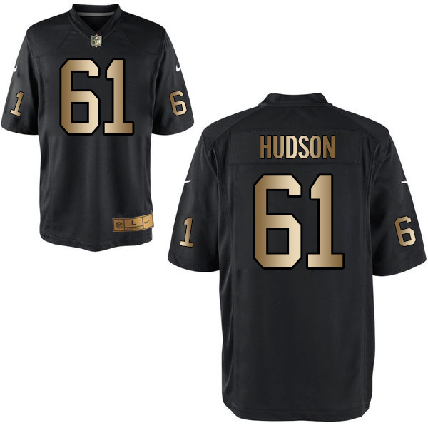 Nike Raiders 61 Rodney Hudson Black Gold Game Jersey