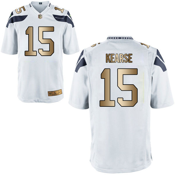 Nike Seahawks 15 Jermaine Kearse White Gold Game Jersey