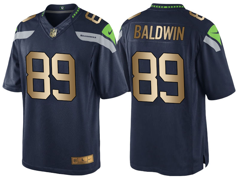 Nike Seahawks 89 Doug Baldwin Navy Gold Game Jersey