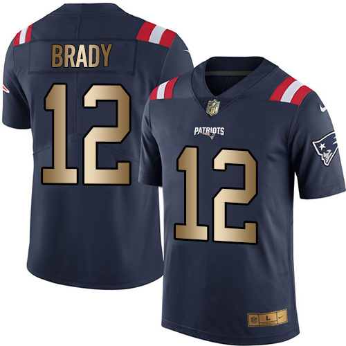 Nike Patriots 12 Tom Brady Navy Gold Color Rush Limited Jersey Nike Patriots 12 Tom Brady Navy Gold Color Rush Limited Jersey