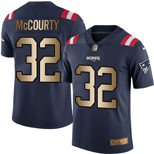 Nike Patriots 32 Devin McCourty Navy Gold Color Rush Limited Jersey