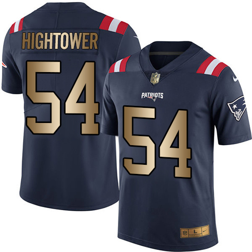 Nike Patriots 54 Dont'a Hightower Navy Gold Color Rush Limited Jersey