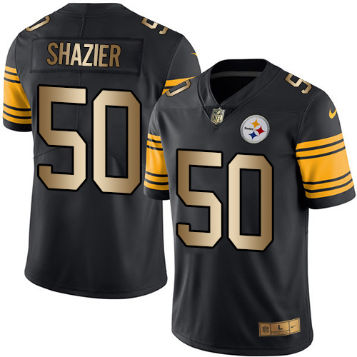 Nike Steelers 50 Ryan Shazier Black Gold Youth Color Rush Limited Jersey