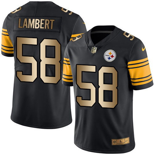 Nike Steelers 58 Jack Lambert Black Gold Color Rush Limited Jersey