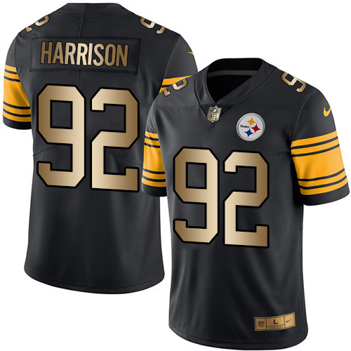 Nike Steelers 92 James Harrison Black Gold Youth Color Rush Limited Jersey