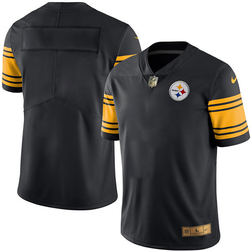 Nike Steelers Blank Black Gold Color Rush Limited Jersey