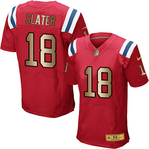 Nike Patriots 18 Matthew Slater Red Gold Elite Jersey