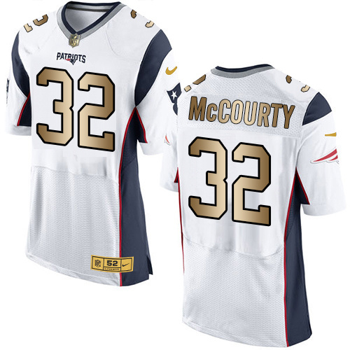 Nike Patriots 32 Devin McCourty White Gold Elite Jersey